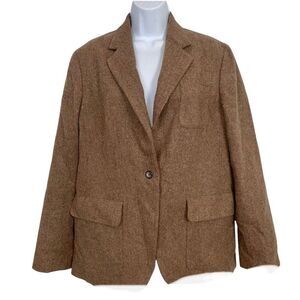Gap Womens Size 16 Jacket Brown Blazer Career Work Wool Lined